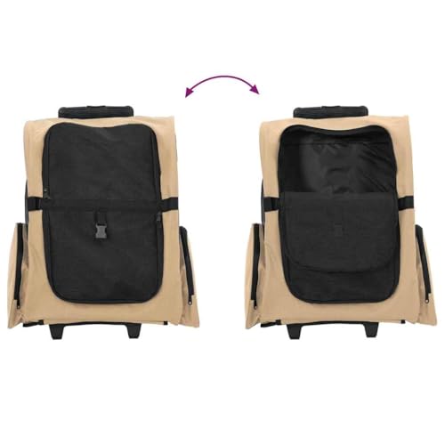 SKM Trolley für Haustiere 3-in-1 Sandfarbe 48x32x57 cm cm Ox -Gewebe,Tier- & Haustierbedarf,Haustierbedarf,Pet-Stroller,Braun,2.7KG,42007370