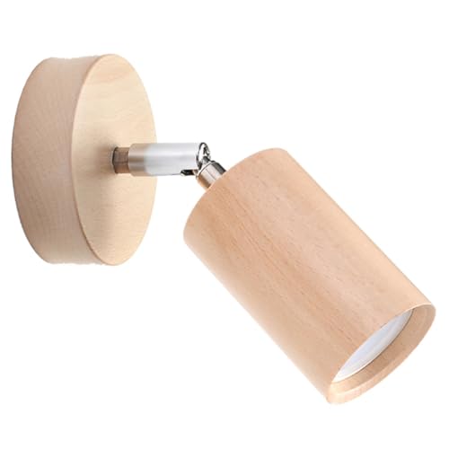 SOLLUX lighting Aplique de pared interior lámpara de pared madera 1 llama lámpara LED bombilla 4000K madera natural Vorix
