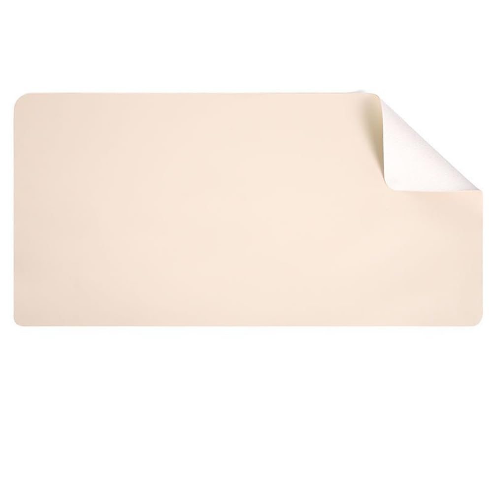 Schreibtischunterlage aus PU-Leder, rutschfeste Schreibtischunterlage für Büro und Zuhause, wasserdicht, Laptop-Schreibunterlage, hitzebeständig, Tastatur-Mauspad, Schreibunterlage (Beige, 120 x 60