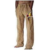 Men Leather Pants, Silver Pants Khaki Pants for Boys Red Sequin Pants Loose Casual Solid Color Cotto