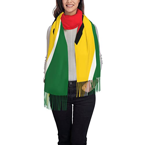 Guyana Flag Poncho Winter Large Scarf Shawl Bandana Neck Wrap For Women