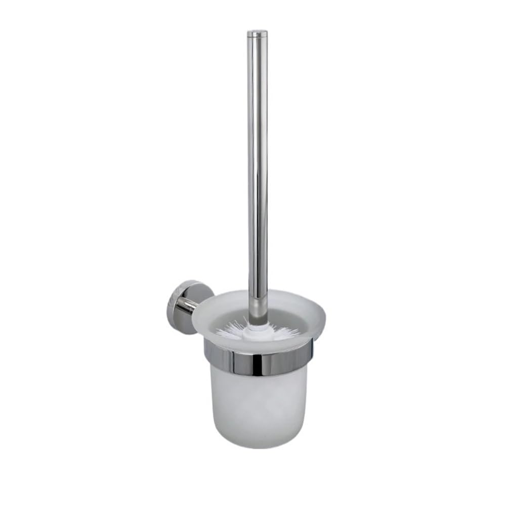 toilet brushes & holders Wall Mounted Plastic Toilet Brushe with Stainless Steel Holder for Bathroom(Silver)