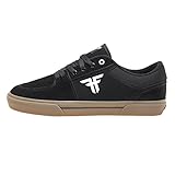 Zapatillas de Skate - Modelo Patriot Vulc Negro, Blanco y Chicle - Talla 42,5 - Tecnología Impact Foam para Mayor Confort - Suela Heel Drag Más Resistente - Zapatillas de Hombre - Fallen Footwear
