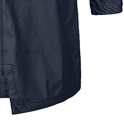 Casaco feminino longo corta-vento para outono e inverno com capuz para mulheres, moderno, à prova d