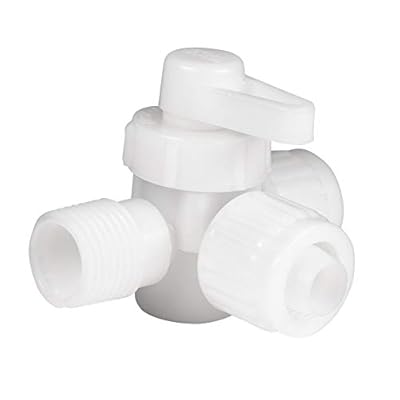 RecPro RV Plumbing Hardware | 06912 | 1/2" Compression to 1/2" Male 3-Way Directional Bypass Shutoff Valve | Pex Pipe/Tubing Fittings (1 Fitting)