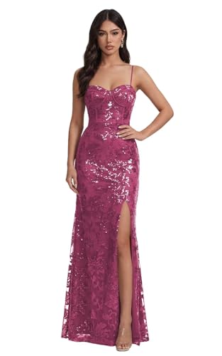 zoteno Corset Sweetheart Mermaid Prom Dress Fuchsia for Teens 2026 Spaghetti Straps Long Evening...