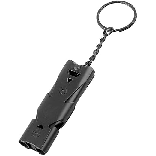 Kids Survival Whistle with Keychain Black