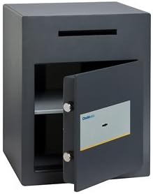 Chubbsafes Sigma Deposit 3 K safe with door open, showing interior shelf and deposit slot.