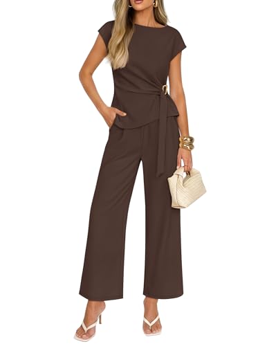ZESICA Women's 2026 Summer 2 Piece Outfit Sets Casual Short