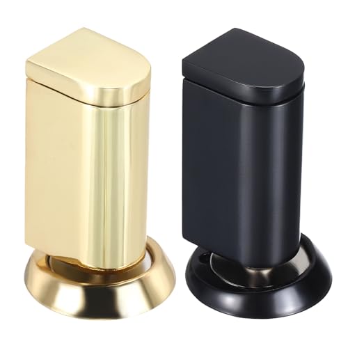 PATIKIL - Juego de 2 paradas magnéticas para puertas con adhesivo y tornillos para sujetar puertas abiertas para el hogar, cocina, dormitorio, cuarto de baño, oro, negro