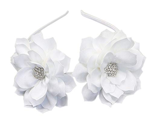Fascinator Diadema Pinza De Pelo De La Flor De Loto Boda Nupcial Cocktail Headwear (Blanco)