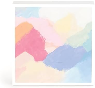 DEMDACO Katy Ellis Collection Calming Pink Blue Yellow Cloudy Watercolor Kids Wall Art Vibrant Abstract Decor for Nursery, Playroom, Bedroom - Colorful 4 x 4 Inch Wooden Box Sign image 4