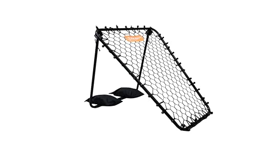 SwishGrid Multi-Sport Bounce Back Net + Sandbags - Adjustable Frame, Portable Basketball Rebounder...