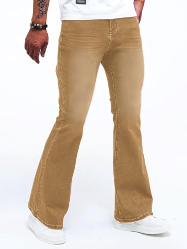Image of Ben Martin Men's Bell Bottom Jeans || Bootcut Denim Pants || Wide Leg Flared Jeans for Men || High Waist Stretchable Retro Fit || Cotton Jeans for College Casual (1)
