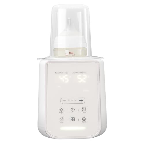 Vuxava Calienta Biberones Portátil 8-en-1 – Calentador de Biberones con Esterilizador, Función Descongelado, Luz Nocturna, Temporizador – Para Casa y Coche