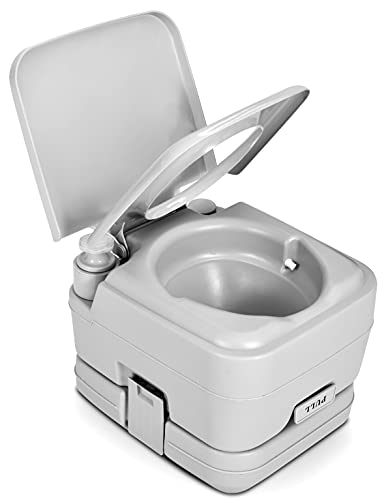 Image of YITAHOME Portable Camping Toilet | Travel RV Toilet, 2.6 Gallon Detachable Waste Tank, Double Water Spouts, Portable Toilet for Camping, Hiking, Hunting