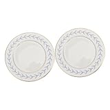 Zerodeko 2 Stück Retro Ceramics Dish Teiliges Steak und Salatgeschirr mit Blattmuster für Desserts und Dekorative Zwecke aus Keramik Glatte Kanten für Pasta und Sushi
