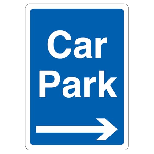 V Safety Car Park – Blauer Pfeil rechts, 297 x 210 mm, 3 mm, reflektierendes Sicherheitsschild aus Aluminium-Verbundwerkstoff