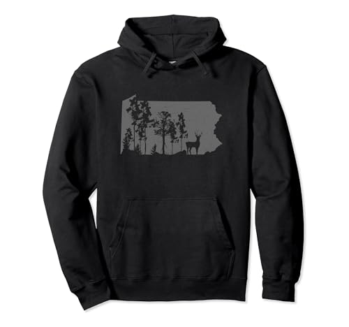 Proud Pennsylvania Deer Hunter State Map Outline Pullover Hoodie
