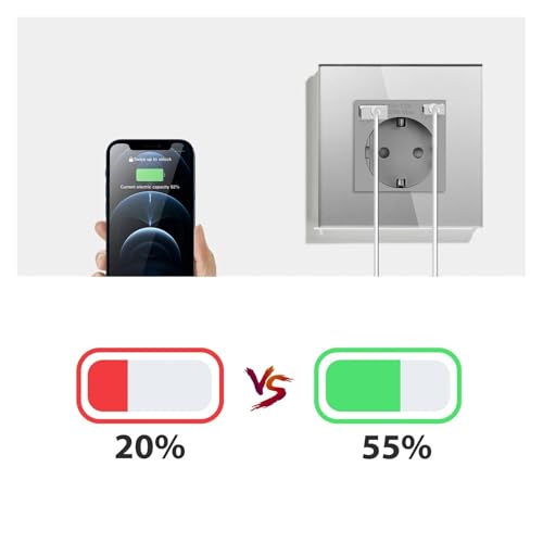 Prise murale avec USB-C et double alimentation noire pour harmoniser votre bureau à la maison