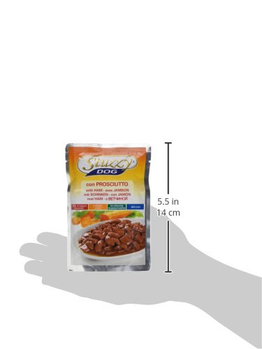 Stuzzy Dog Schinken, Hundefutter nass in Soße, 24 Beutel x 100 g
