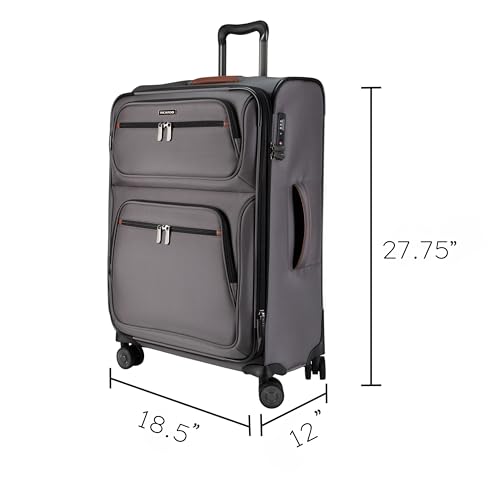 Image of Ricardo Beverly Hills Montecito 3.0 Softside Luggage Collection Expandable Suitcases with Wheels and TSA Lock, 25 inch Medium Check-in (French Gray, 25-inch Medium)