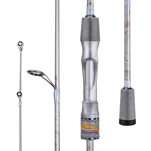 Sougayilang Fishing Pole, IM6 Graphite Spinning Rod & Casting Rod - Two Pieces, SuperPolymer Handle Fishing Rod for Bass Fishing - Spinning- 6'0'