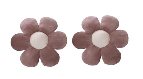 Image of AVS Flower Shaped Floor Pillow Flower Round Filled Cushion Pillow, Beautiful Cushion for Sofa, Bedroom /Throw Pillow Living Room /Office Back Cushion (Pack of 2) (35 Cm) (Brown)