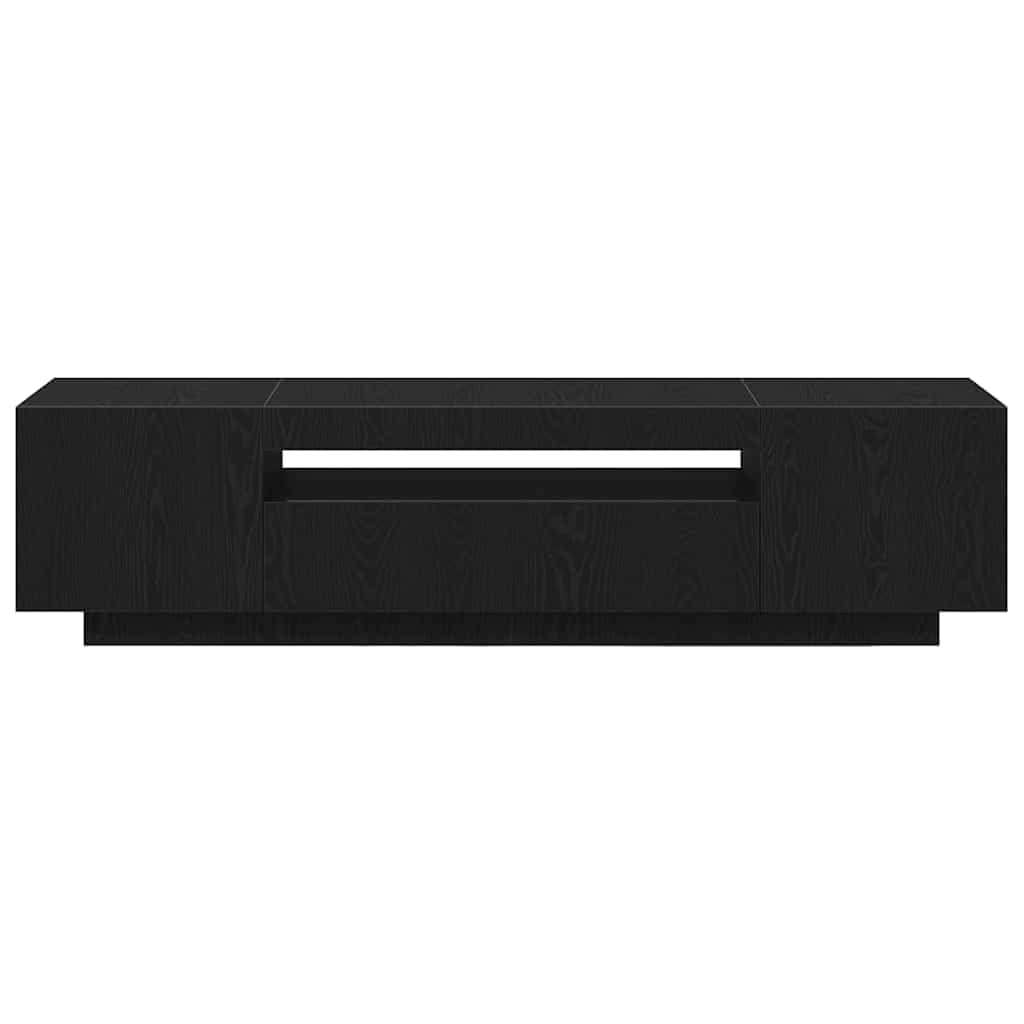 TV-Schrank Schwarz 160x35x40 cm, Holzwerkstoff, Modernes Media-Center mit Stauraum für Wohnzimmer, Schlafzimmer, Elegantes Design