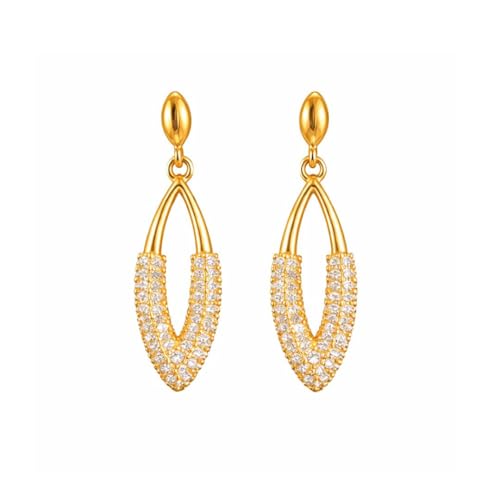 Image of Nilu's Collection Rose Gold Plated American Diamond Drop Earrings for Women And Girls | Anti-Tarnish | Anti-Allergy | Office Wear | Gift For Her
