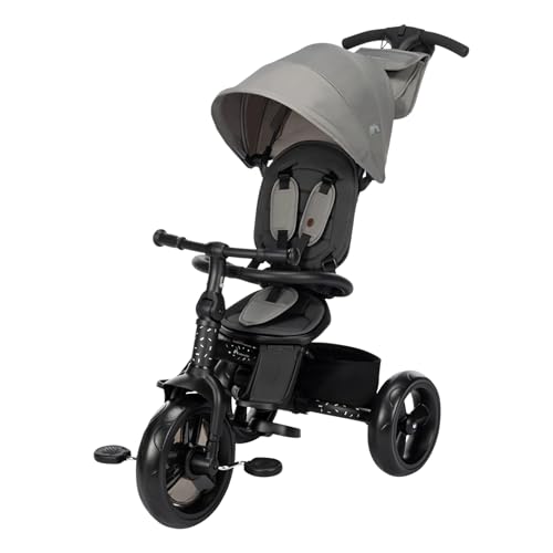 Bebeconfort Windy, Triciclo Evolutivo con Manillar para Padres, 10M 4A, 0 25 kg, Ajustable al Niño, Asiento Cómodo y Reversible, Capota Protectora, Plegado Compacto, Bicicleta Infantil, Tinted Stone