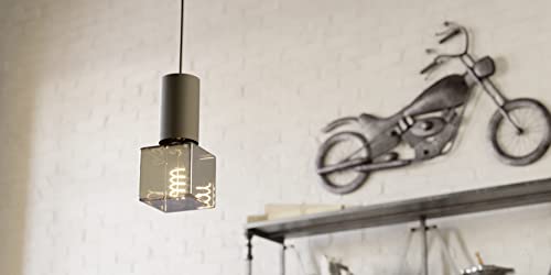 Eglo Spiral filament LED lamp, vintage E27 light bulb in black and transparent, dimmable lighting, 4 watt, 50 lumens - Image 2