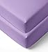 Bacati - 2 Pack Solid Girls 100% Cotton Percale Universal Baby US Standard Crib or Toddler Bed Fitted Sheets (Lilac)