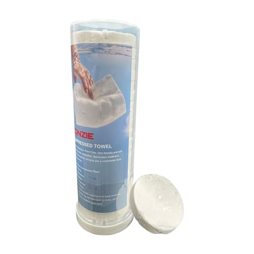 Toallas faciales comprimidas – 20 hojas portátiles de toallitas, tabletas comprimidas de 11 x 9.45 pulgadas, convenientes para maquillaje facial de manos, baño, limpieza de la piel, inodoro, hotel