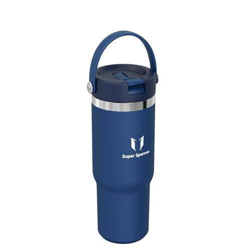 Sparrow Thermobecher mit Strohhalm Tumbler -900ml- Trinkflasche Edelstahl – Ansicht 2