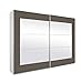 Produktbild Rauch Schwebetürenschrank mit Spiegelfront, Absetzungen in Lavagrau 2-türig, BxHxT 226x210x62 cm