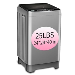 KRIB BLING Full Automatic Washing Machine with LED Display, 25 lbs Portable Washer Drain Pump, 10 Programs & 8 Water Levels Selections, Ideal for RV, Camping, Apartment, Dorm, Dark Grey