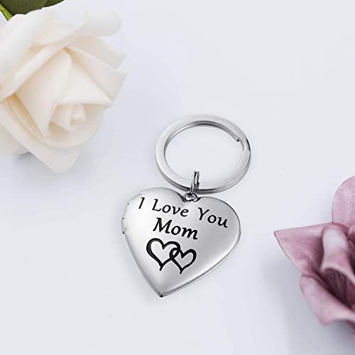 Phocksin I Love You Mom Heart Locket Keychain That Holds Pictures Photo Lockets Keychains Jewelry Mother Gifts #TOP6
