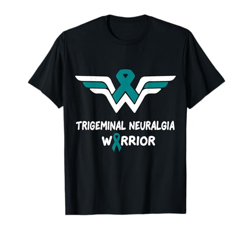 Trigémino Neuralgia Awareness Warrior Support Cinta de color verde azulado Camiseta