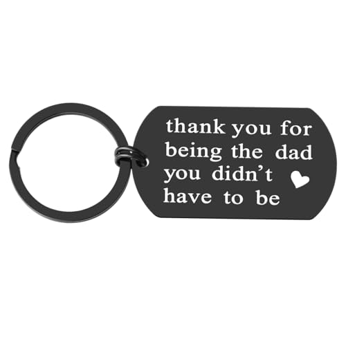 iJuqi Step Dad Gift from Daughter Son - Father's Day Gifts Christmas Birthday Gifts for Stepdad, Thank You for Loving Me as Your Own Step Father Keychain