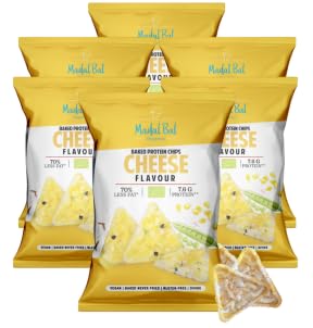 Protein Chips 6x60g – Cheese | Vegan | Glutenfrei • Gebacken • 70% weniger Fett | Perfekter Fitness-Snack