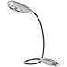 USB Reading Lamp with 2 LED Lights and Flexible Gooseneck - Two Brightness Settings and On / Off Switch (White)