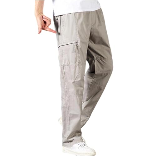 Cargo Pants for Men Baggy Elastic Waist Casual Hiking Outdoor Streetwear Trousers Relaxed Fit Open Bottom Sweatpants