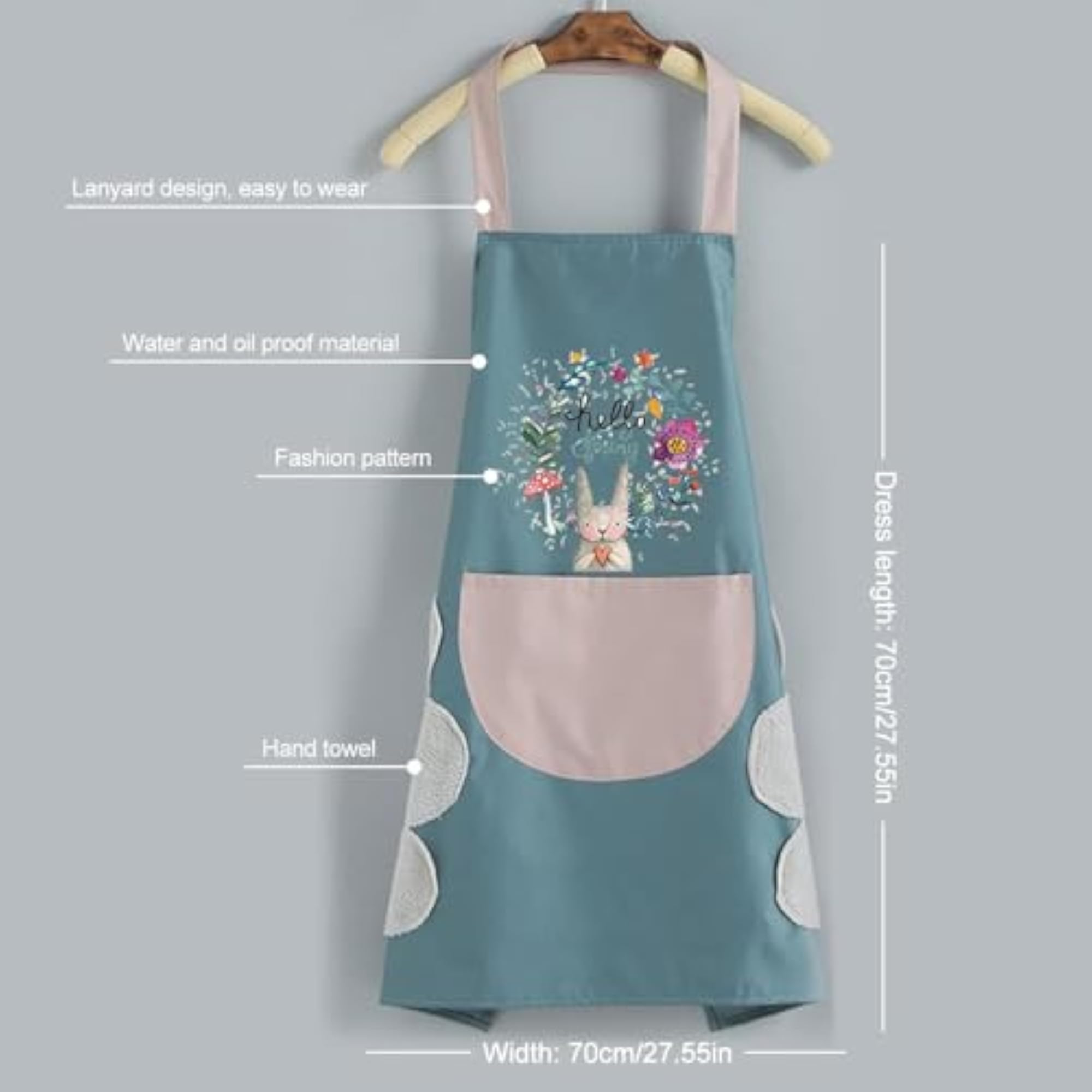 2 Pcs Waterproof Kitchen Apron for Women, Comfortable Wear