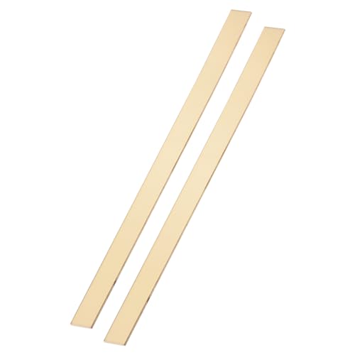 uxcell 2 Pcs H62 Brass Flat Bar Stock, 0.1
