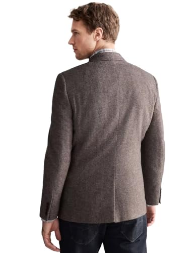 Men's Herringbone Tweed Suits 2 Piece Wedding Business Casual Suit Tuxedo Jacket Pants4