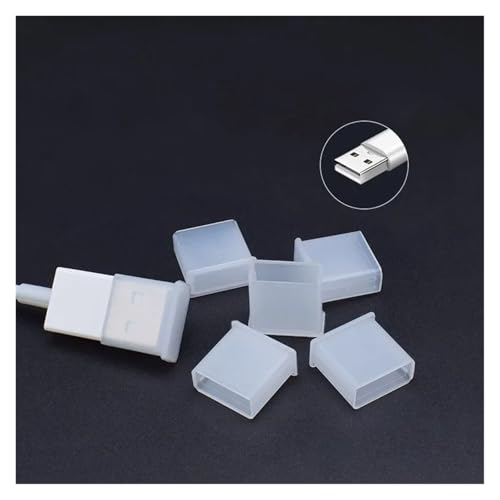 60 tapones USB macho contra el polvo en plástico transparente reutilizable de portátil 4