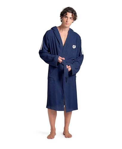 ARENA Unisex-Adult Team Stripe Unisex Bathrobe With Tie Belt and Pockets Soft Warm Robe2