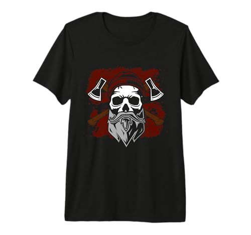 Bûcheron Tête De Mort Image Métier Nature Bois Homme Cadeau T-Shirt Haut de Gamme