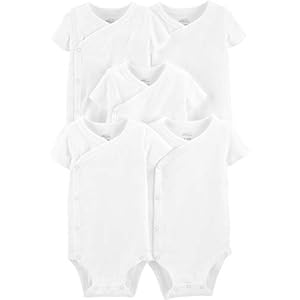 Simple Joys by Carter’s Unisex Babies’ Short-Sleeve Side Snap Bodysuit, Pack of 5